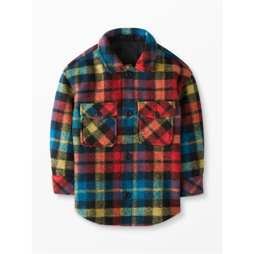 Hanna Andersson Faux Wool Felt Plaid Jacket Size 12